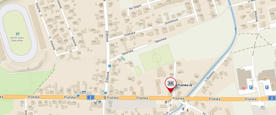 Mapa - Praská 22, Pardubice - Popkovice